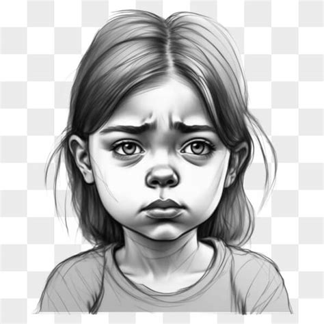 Download Emotional Drawing of Young Girl with Sad Eyes Sketches Online ...