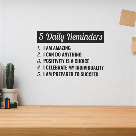 5 Daily Reminders Wall Decor