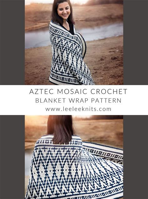 Mosaic Crochet Blanket Wrap Pattern Shawl Crochet Pattern Wrap