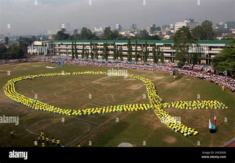 Hudreds Of High School Students From Rizal National High School Form A