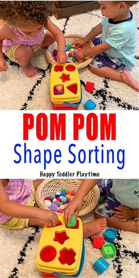 Pom Pom Shape Sorting For Toddlers Happy Toddler Playtime