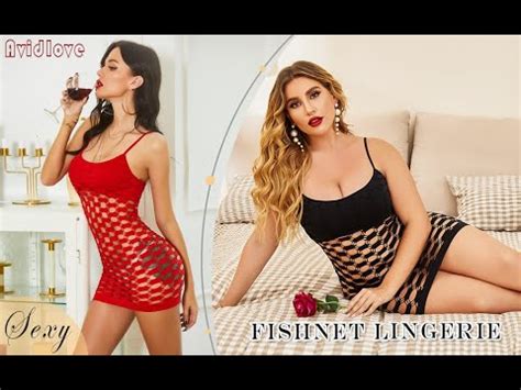 Avidlove Women S Fishnet Lingerie Mesh Hole Strap Chemise