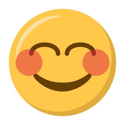 El icono del emoji de la cara sonriente tímida Vector Premium