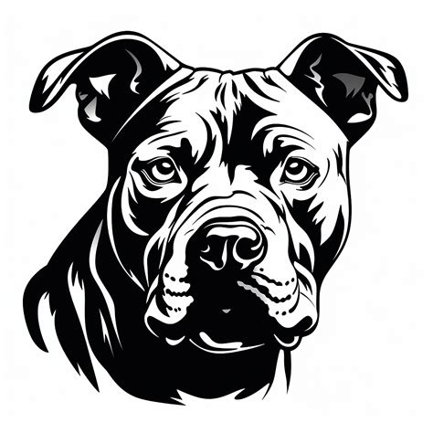 Pitbull Black Line Dog Illustration, Printable Pet Clip Art for Sticker