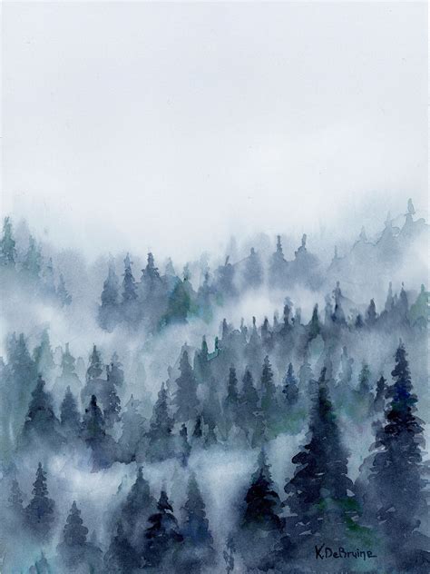 Mist in the Hills - Watercolor Painting & Prints by Kris DeBruine Studio