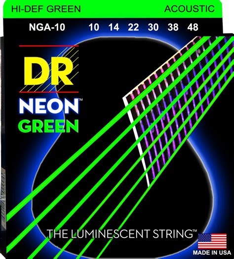 Dr Hi Def Neon Multi Color K3 Coated Acoustic Guitar Strings