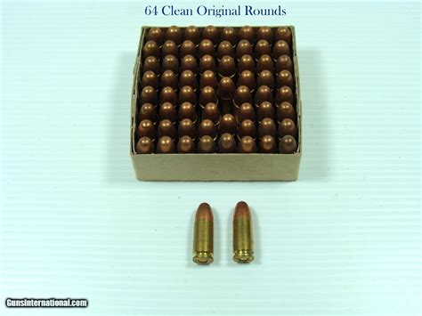 WW2 BRITISH 9MM SUBMACHINE GUN AMMUNITION ORIGINAL BOX OF 64 ROUNDS IN CLEAN ORIGINAL CONDITION.