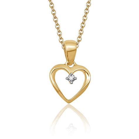 Pendentif C Ur Or Jaune Diamant Aurora Ocarat