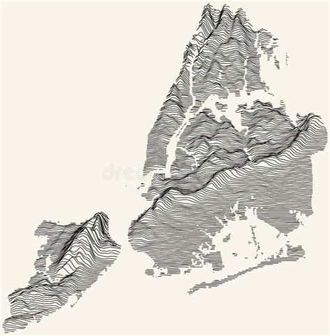 Topographic Map Of The New York City Usa Stock Vector Illustration Of Gray Design 215860290