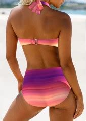 ROTITA Criss Cross Pink Ombre Bikini Set Rotita USD 31 98