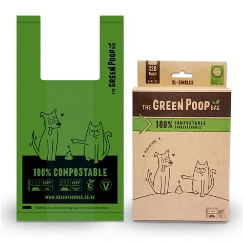 The Green Poop Bag 100 Compostable Dog Poop Bags Xl 120 Bags