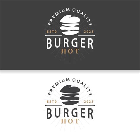 Premium Vector Burger Logo Fast Food Design Hot And Delicious Food