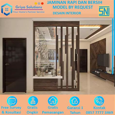 Jual Partisi Gypsum GRC Sekat Dinding 2 Sisi Minimalis Modern Volume