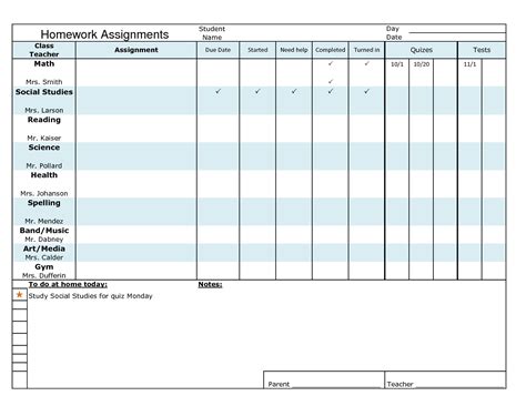 22 Homework Planner Templates Schedules Excel Pdf Formats