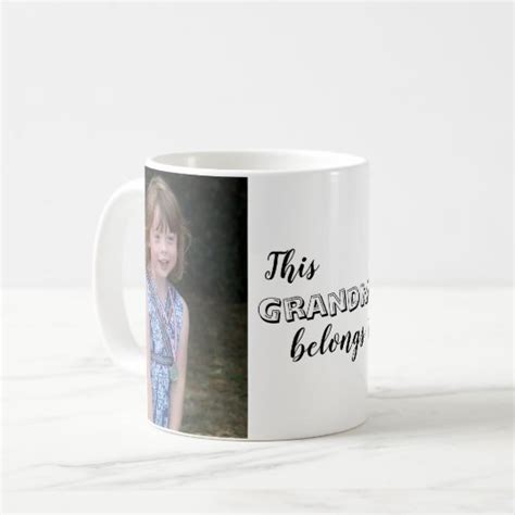 Cute This Grandma Belongs To Custom Photo Coffee Mug