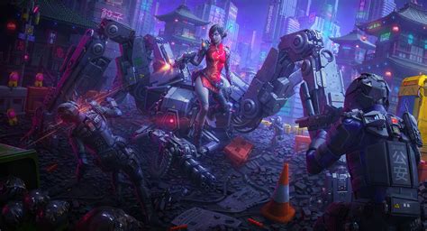 art девушка Sci Fi Tek Tan cyberpunk artist art арт