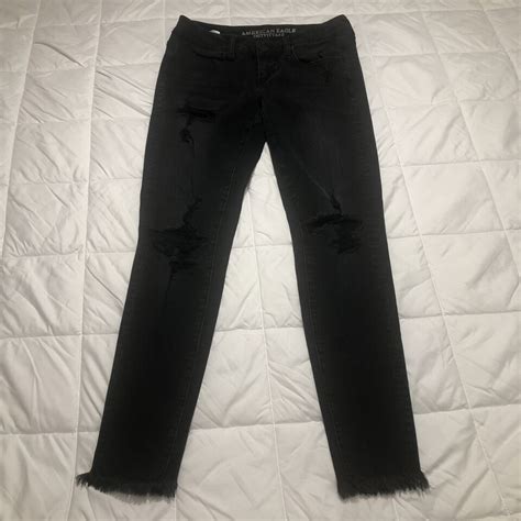 American Eagle Super Stretch X4 Jegging Jeans Womens 4 Black Super Low