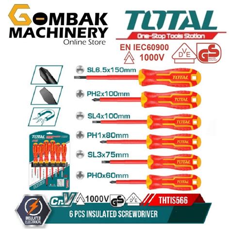 Total Insulated Screwdriver Set 6 Pcs THTIS566 Heavy Duty