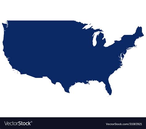 Map Usa In Blue Colour Royalty Free Vector Image