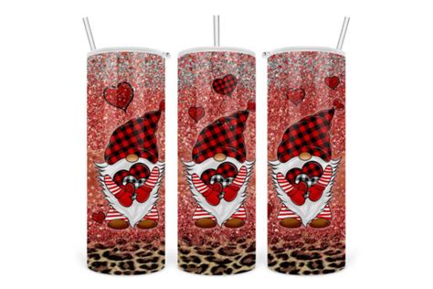 Gnome Valentine 20oz Skinny Tumbler Graphic By Superdong Nu Creative