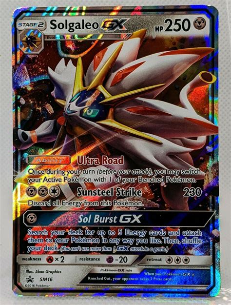 FULL ART Solgaleo Gx SM104 Promo Sun Moon Pokemon Card NM MINT Values