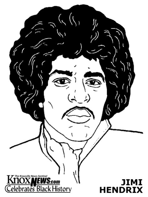 Músicos Famosos Jimi Hendrix Dibujos para Colorear 24