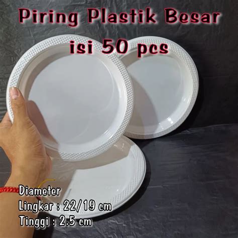 Piring Plastik Besar P 9 Isi 50 Pcs Piring Makan Sekali Pakai