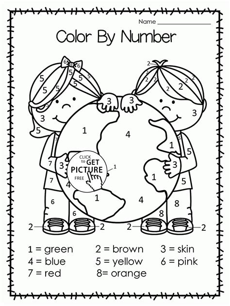 Earth Color By Number Earth Day Coloring Page For Kids Coloring