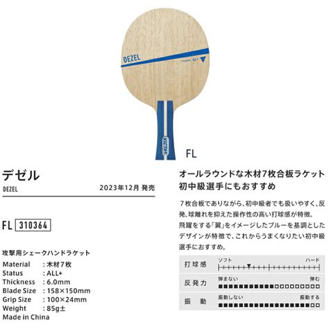 【楽天市場】【ポイント10倍キャンペーン実施中】victas ヴィクタス 卓球ラケット デゼル Flフレア シェークハンド 310364