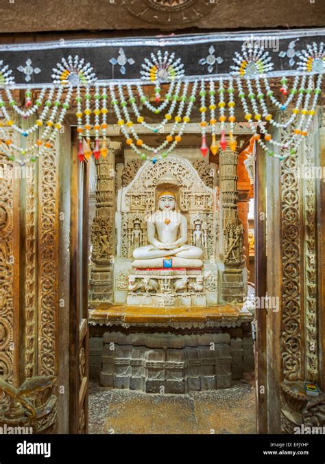 Jainism God Statue At Jain Temple In Jaisalmer Fort Rajasthan India