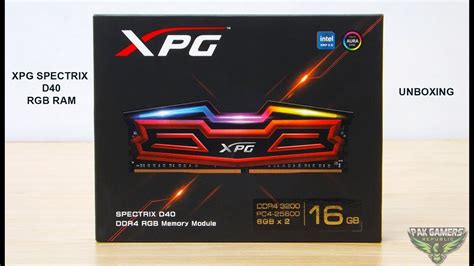 ADATA XPG Spectrix D40 RGB DDR4 RAM Unboxing YouTube