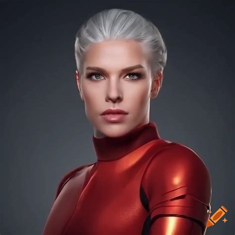 Photorealistic Depiction Of A Woman In Red And Gold Armor On Craiyon