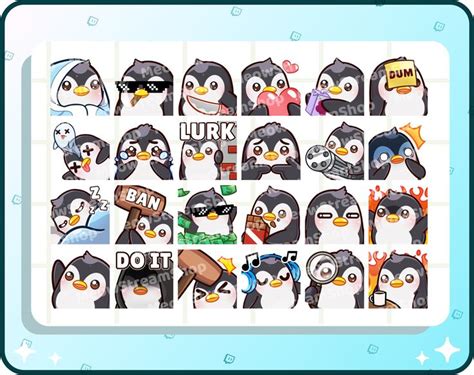 Twitch Emote Cute Penguin Mega Pack Emotes 24 Emotes Ready To Use