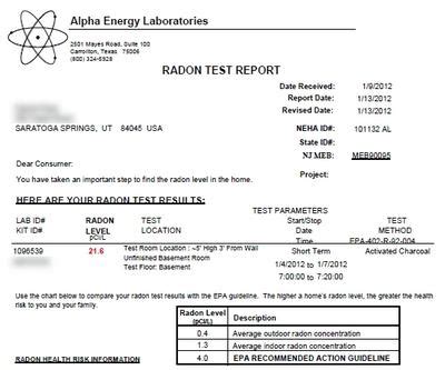 My Radon Test Results!!