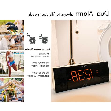 Itoma Clock Fm Radio Dual Alarm Bluetooth Speaker