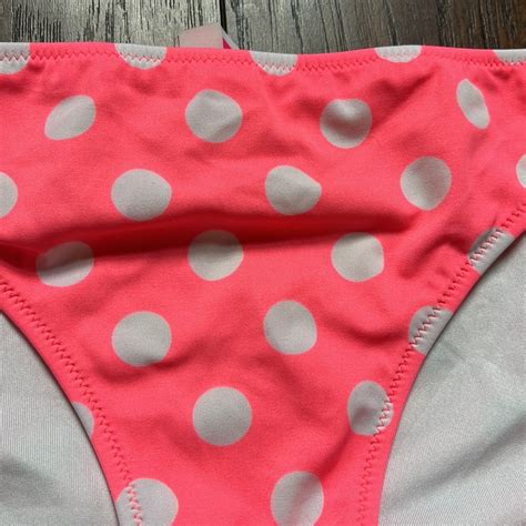 Victorias Secret Neon Pink White Bikini Bottoms Gem