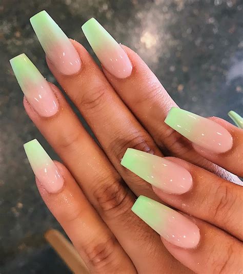 Green Ombr Set Of Advanced X By Nicole Using Cndworld Acrylic