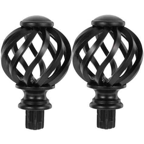 2pcs Curtain Rod Finials Curtain Finials Ends Cap Curtain Pole Finials ...