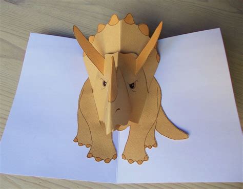 Four Eared Bunny Dinosauruskortti Pop Up Card Templates Origami