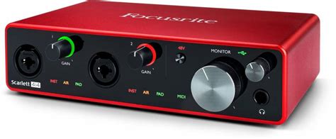 Focusrite Scarlett I Rd Gen Inputs Outputs Usb Recording