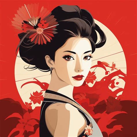 Premium Vector Geisha Illustration