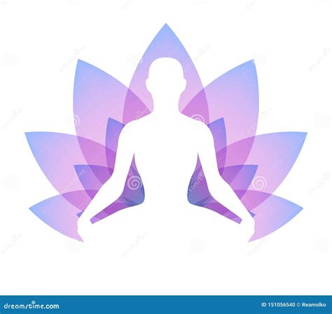 Meditating Human In Lotus Pose Yoga Illustration Stock Vector