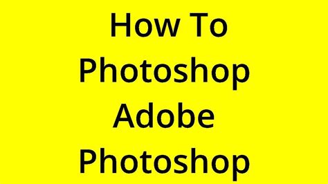 Solved How To Photoshop Adobe Photoshop Youtube