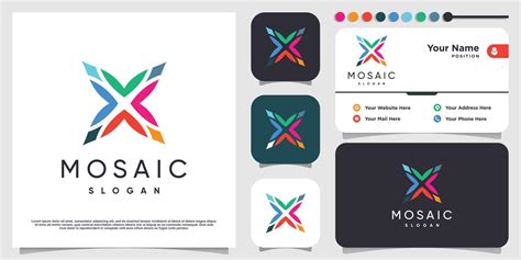 Mosaic logo with modern abstract element Premium Vector 9366425 Vector ...