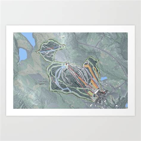 Pats Peak Trail Map Art Print by Mapsynergy | Society6