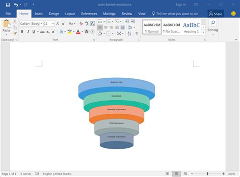 Sales Funnel Template for Word - Edraw
