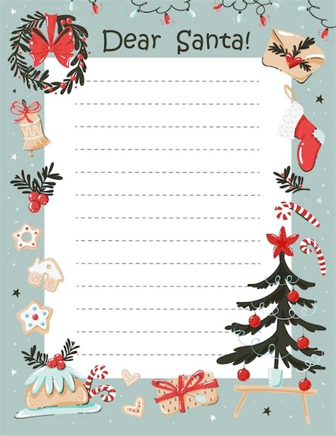 Premium Vector | Dear santa letter template