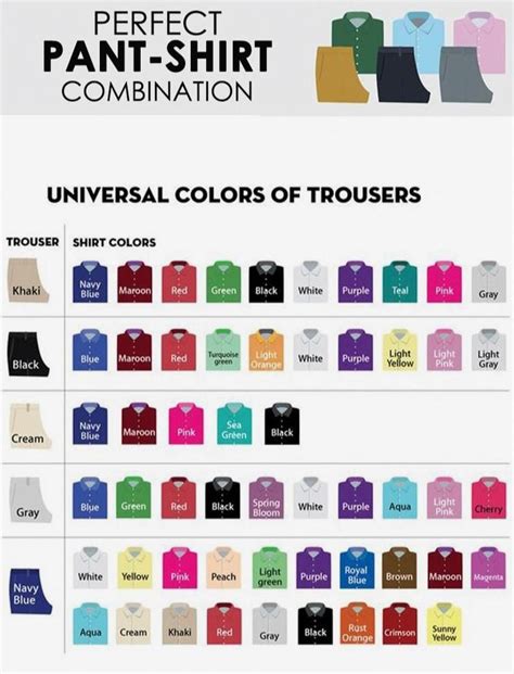 Colour Combinations Fashion Color Combinations For Clothes Shirt Pant