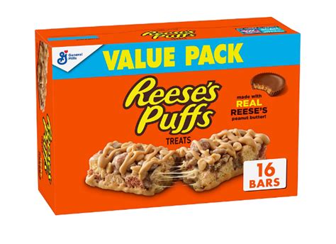 Reeses Puffs Breakfast Cereal Treat Bars 16 Ct Value Pack Only 495