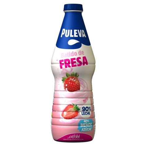 Batido de fresa 40 menos azúcar Puleva sin gluten botella 1 l